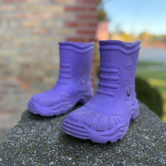 Crocs Handle It Boots Purple Slip on Unisex Kids M size 1 - W 3 - Picture 13 of 13